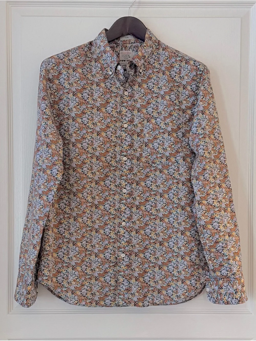 J. Crew Floral Button-Down Shirt - Blue & Tan